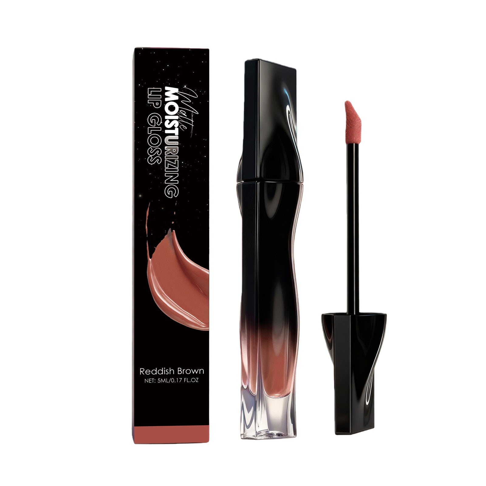 AMZ matte moisturizing lip glaze (reddish brown) beautiful lip gloss hydrating moisturizing matte lip glaze not easy to stick to the cup liquid lipstick