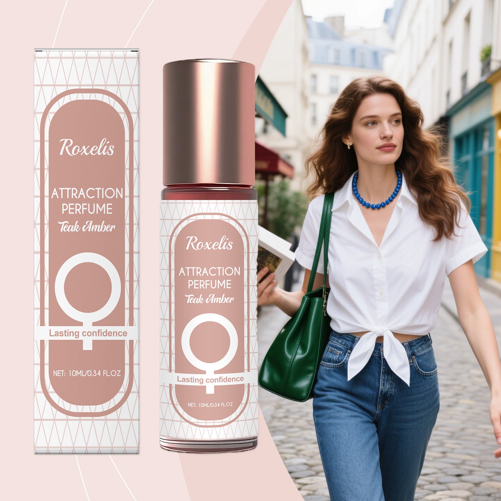 Roxelis Ladies Natural Charm Fragrance, Gentle Natural Fresh Fragrance Portable Daily Commuter Niche Perfume