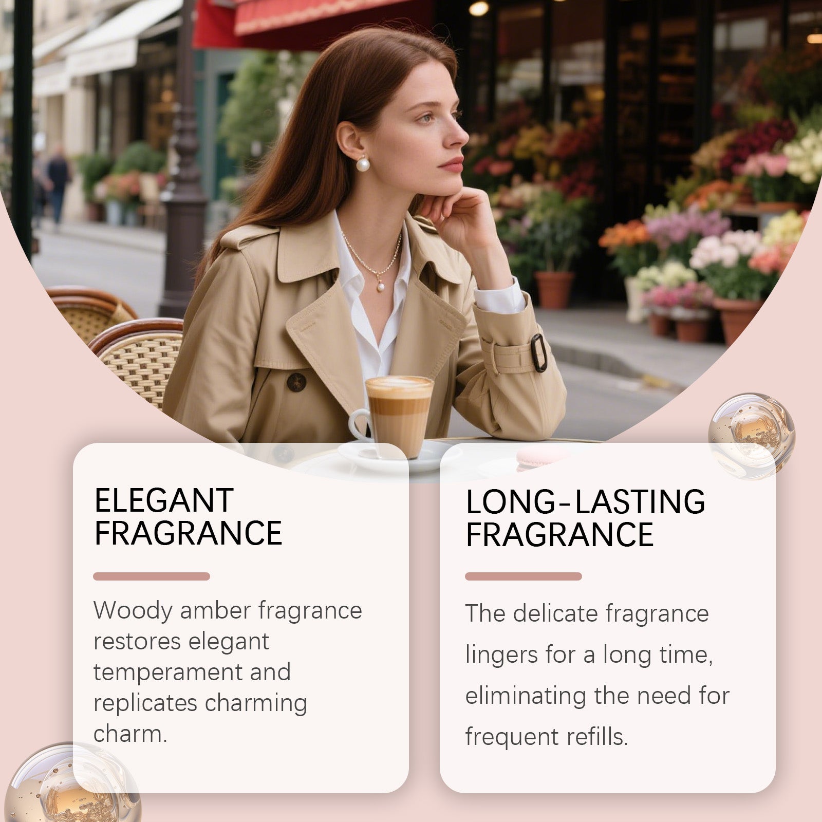 Roxelis Ladies Natural Charm Fragrance, Gentle Natural Fresh Fragrance Portable Daily Commuter Niche Perfume