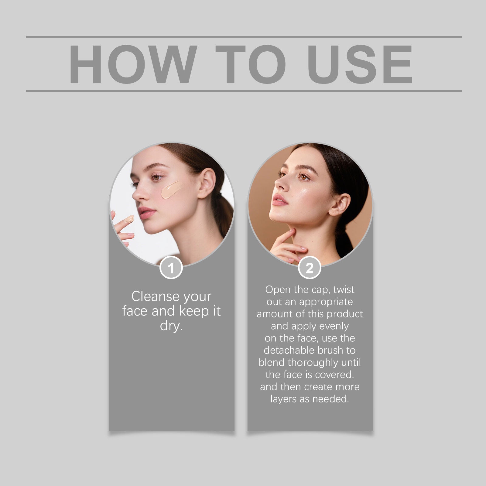 Zephoco natural color concealer color-changing foundation stick, light makeup matte clear natural obedient foundation stick