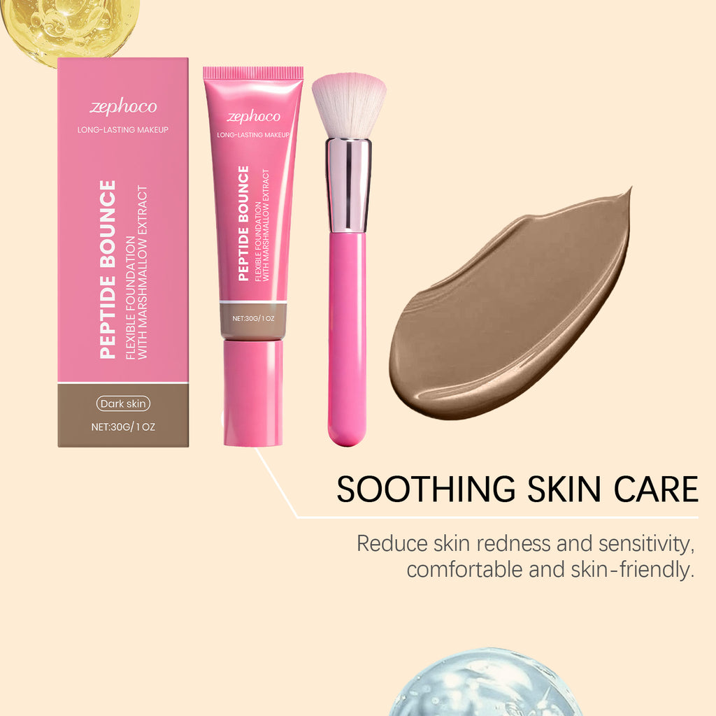 Zephoco dark complexion light makeup foundation, moisturizing, moisturizing and brightening skin to create matte and clear makeup