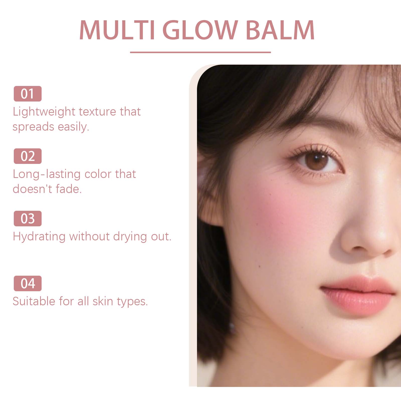 Zephoco Peony Garden Blush Cream, natural makeup modifies skin tone, delicate, light, docile and clear color