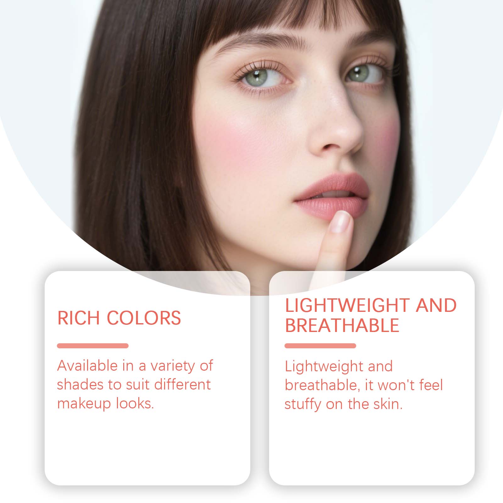 Zephoco Peony Garden Blush Cream, natural makeup modifies skin tone, delicate, light, docile and clear color