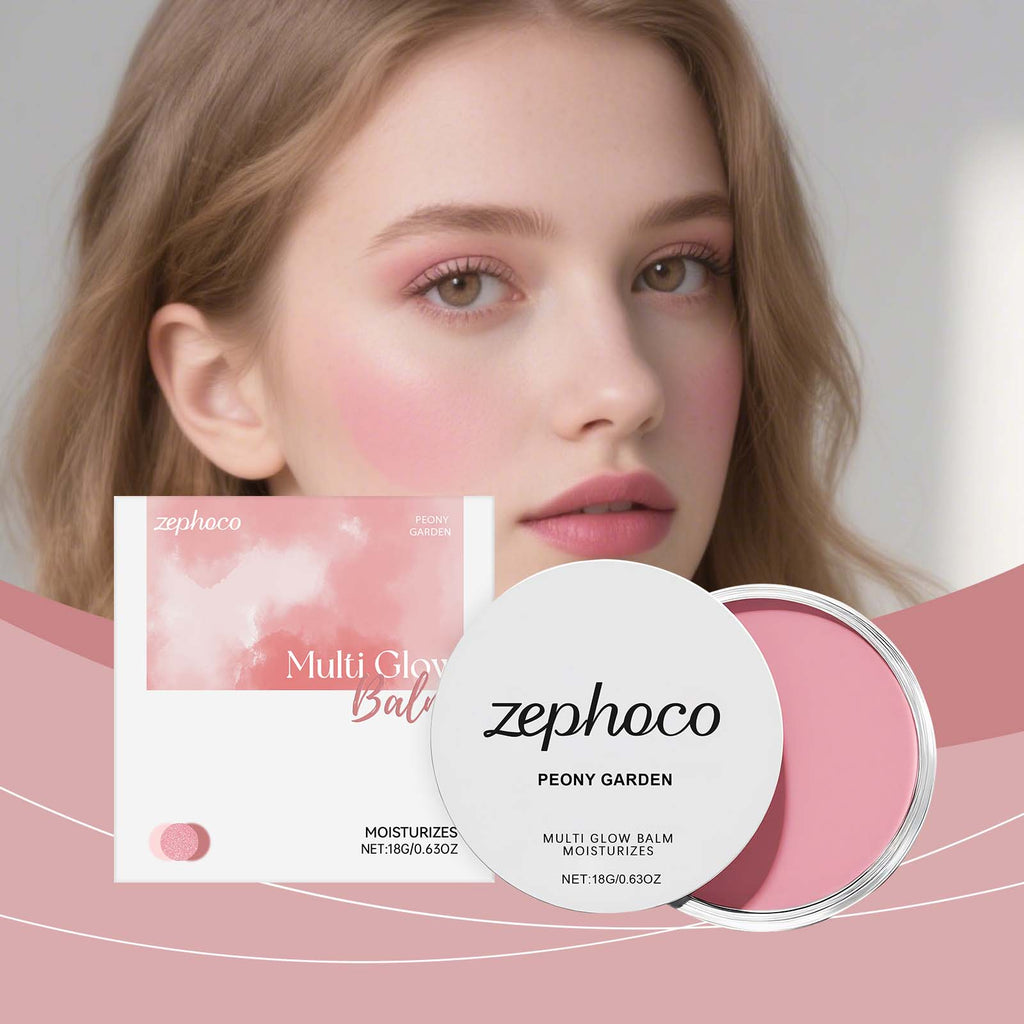 Zephoco Peony Garden Blush Cream, natural makeup modifies skin tone, delicate, light, docile and clear color