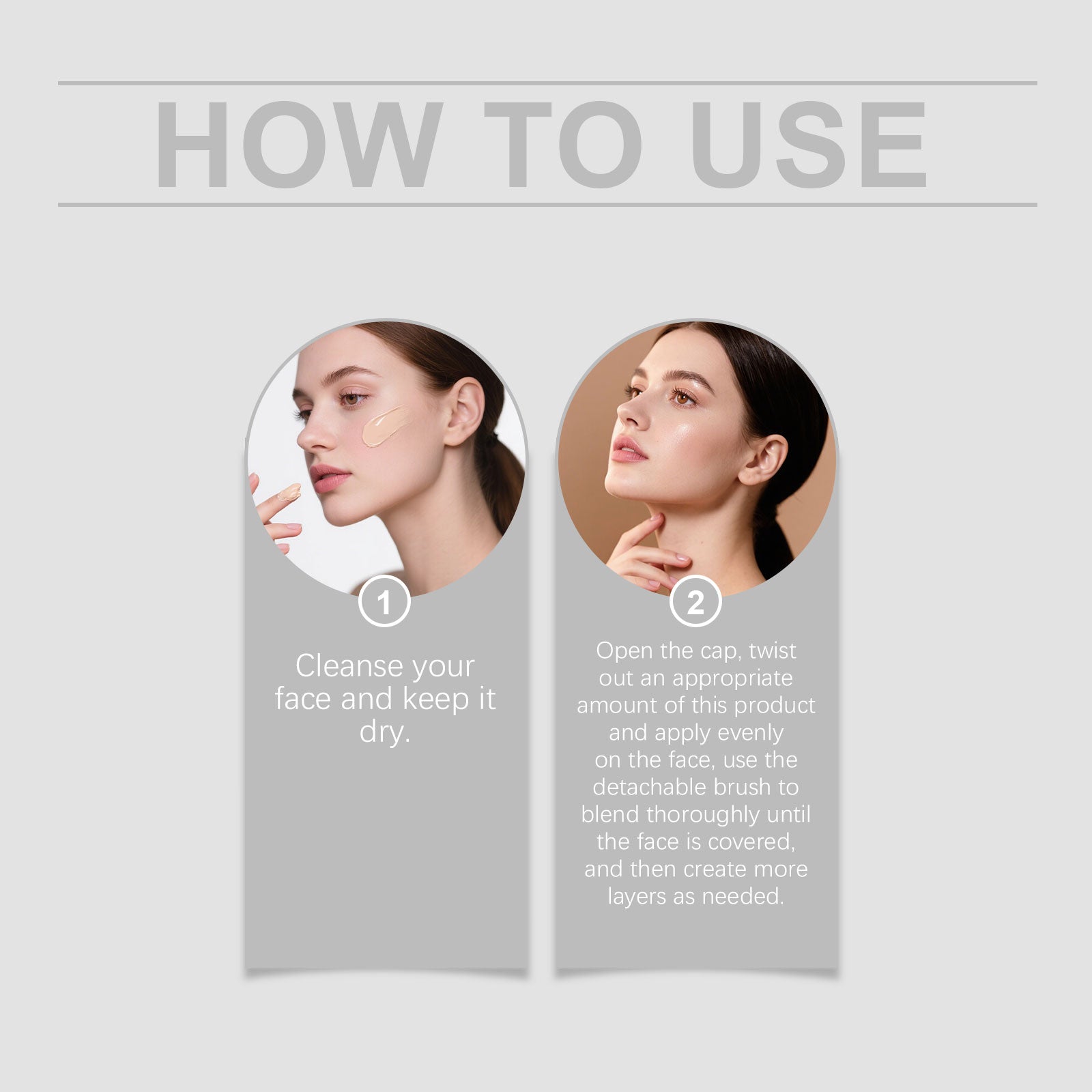 Zephoco natural color two-in-one color-changing foundation stick, light and hydrating, naturally docile and not stuck in powder, light and clear foundation