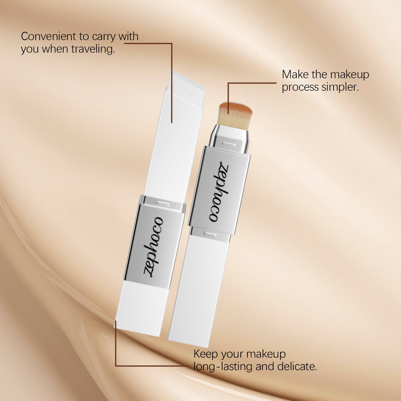 Zephoco natural color two-in-one color-changing foundation stick, light and hydrating, naturally docile and not stuck in powder, light and clear foundation