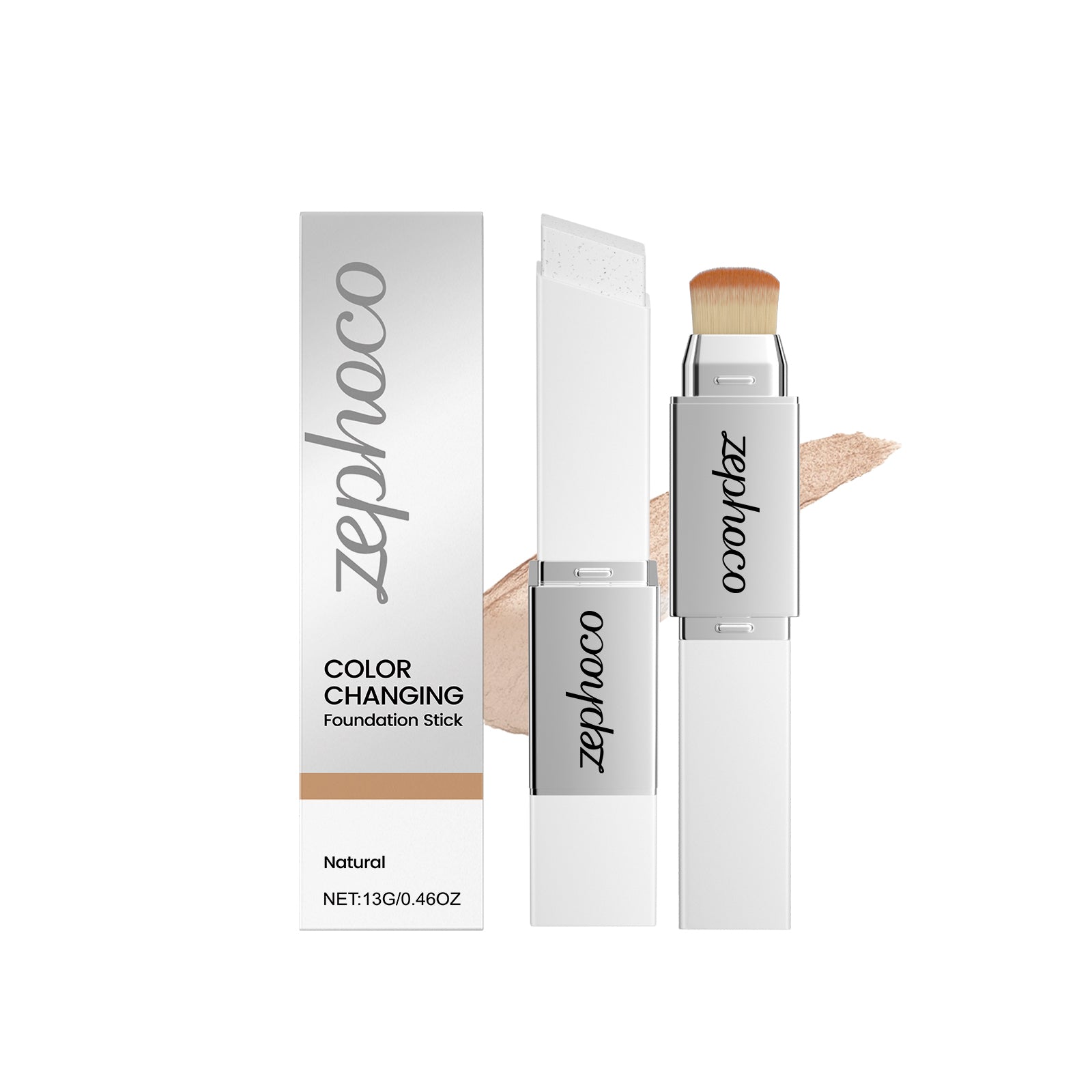 Zephoco natural color two-in-one color-changing foundation stick, light and hydrating, naturally docile and not stuck in powder, light and clear foundation